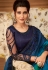 Blue silk embroidered festival wear saree  515